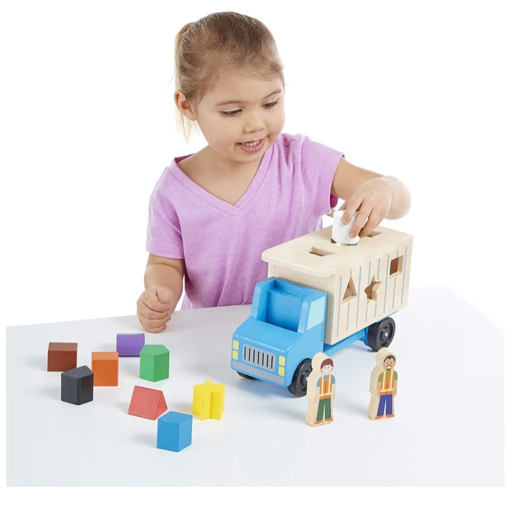 Melissa & Doug Shape-Sorting Dump Truck Wooden Toy - Picture 8 of 15
